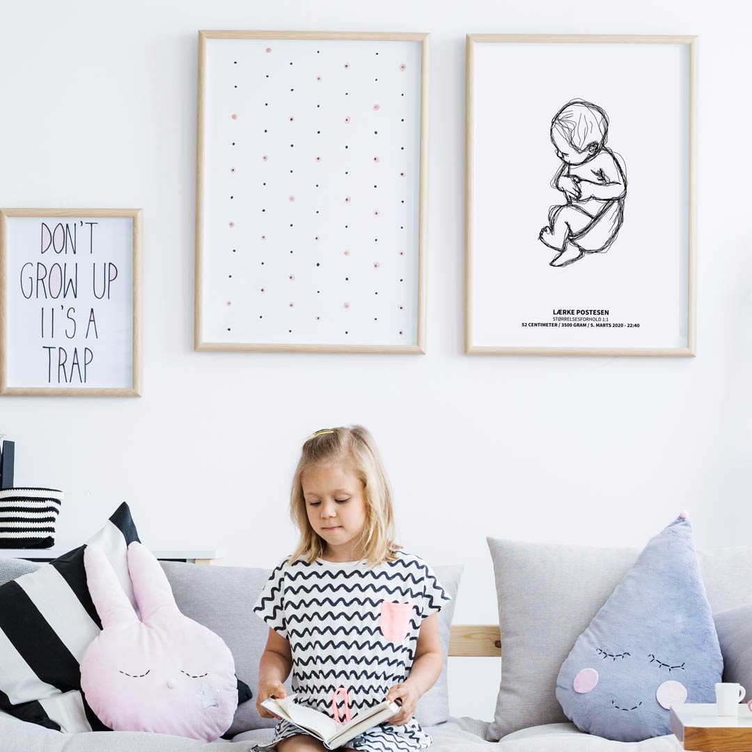 Fødselsplakat - Størrelsesforhold 1:1